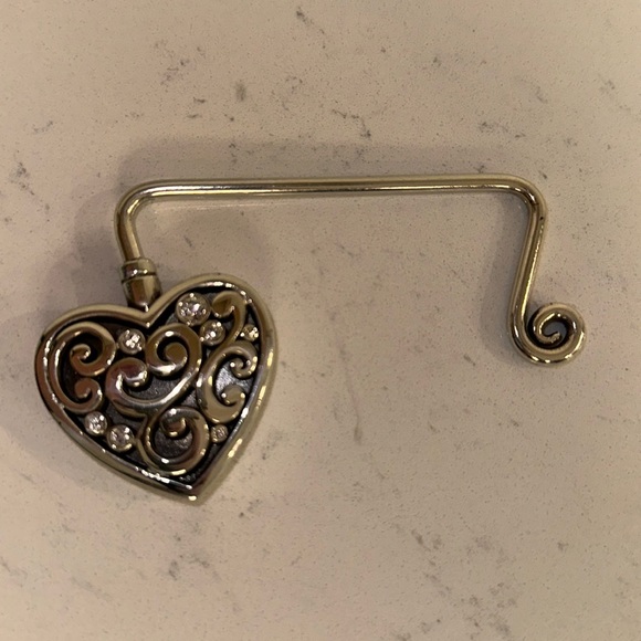 Brighton Handbag Hook, Rhinestone Heart Purse Hook - Picture 5 of 5